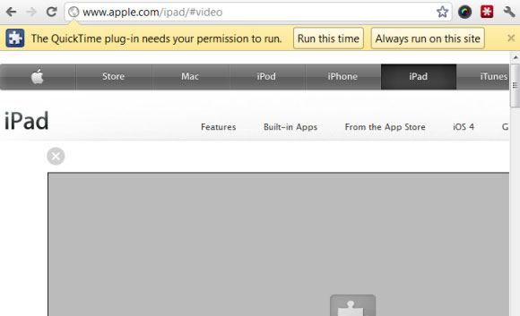 Plugin QuickTime pour Chrome